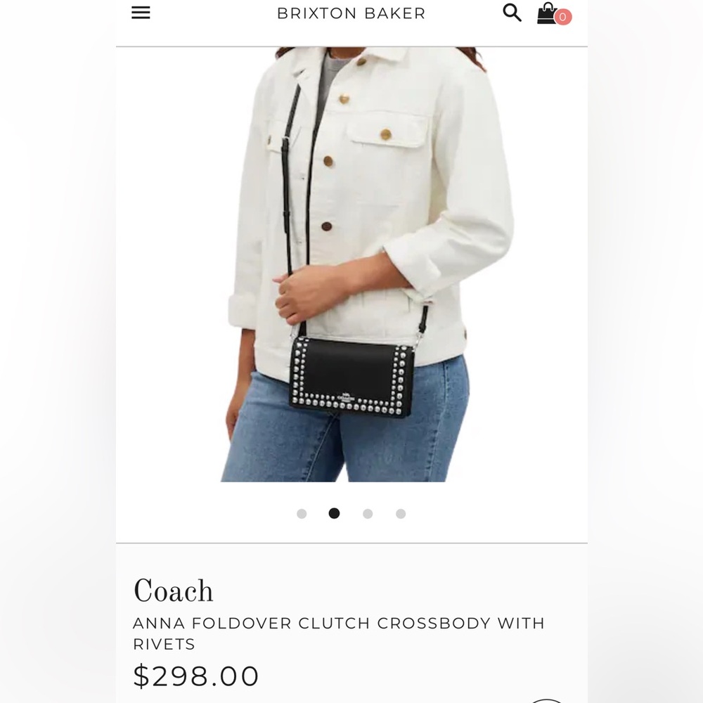Coach Blue Denim Ana Crossbody Bag/Clutch with Studded Details - Picture 16 of 16